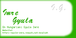 imre gyula business card